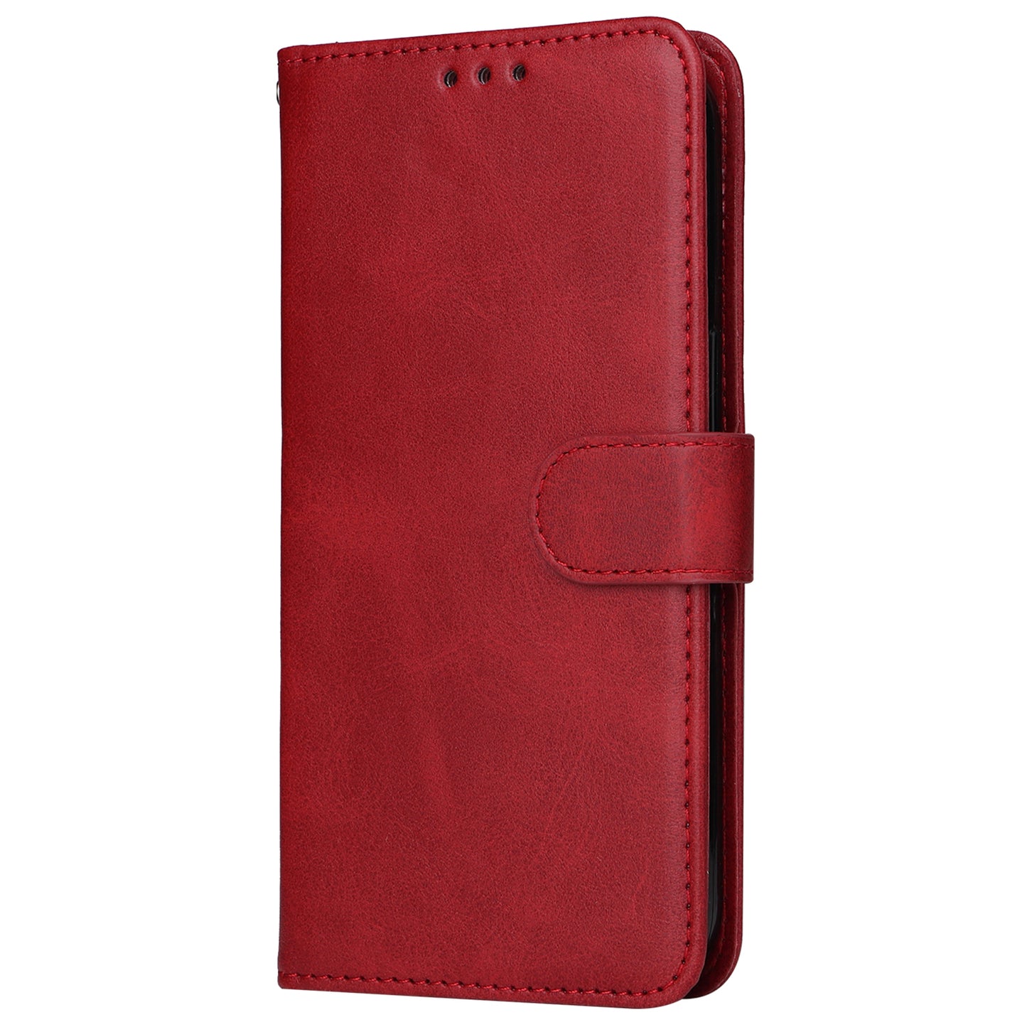 For Samsung Galaxy S24+ Case Wallet PU Leather Calf Texture Phone Cover - Red