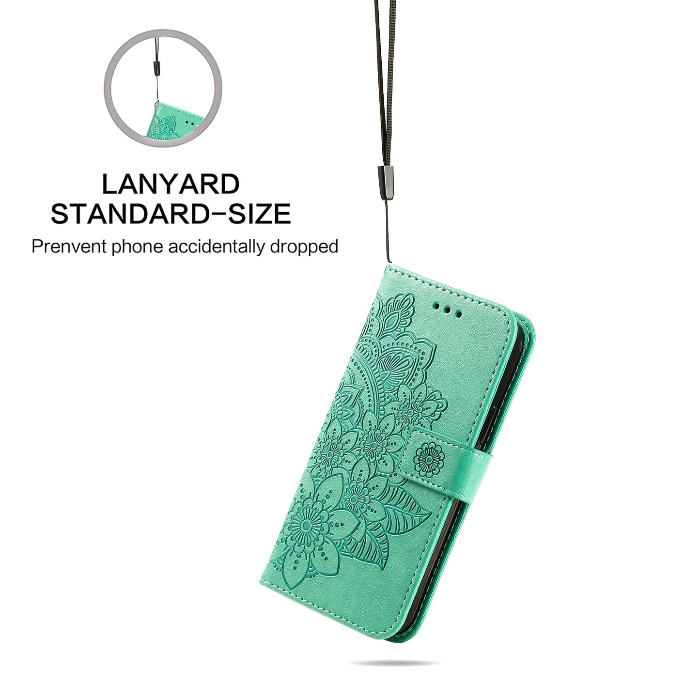 For Samsung Galaxy S24+ Case Stand Wallet Imprinted PU Leather Mobile Phone Shell Cover - Green