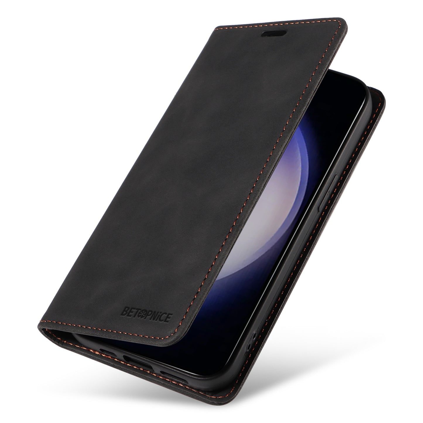 BETOPNICE 003 for Samsung Galaxy S24+ Case RFID Blocking Stand Leather Phone Cover - Black