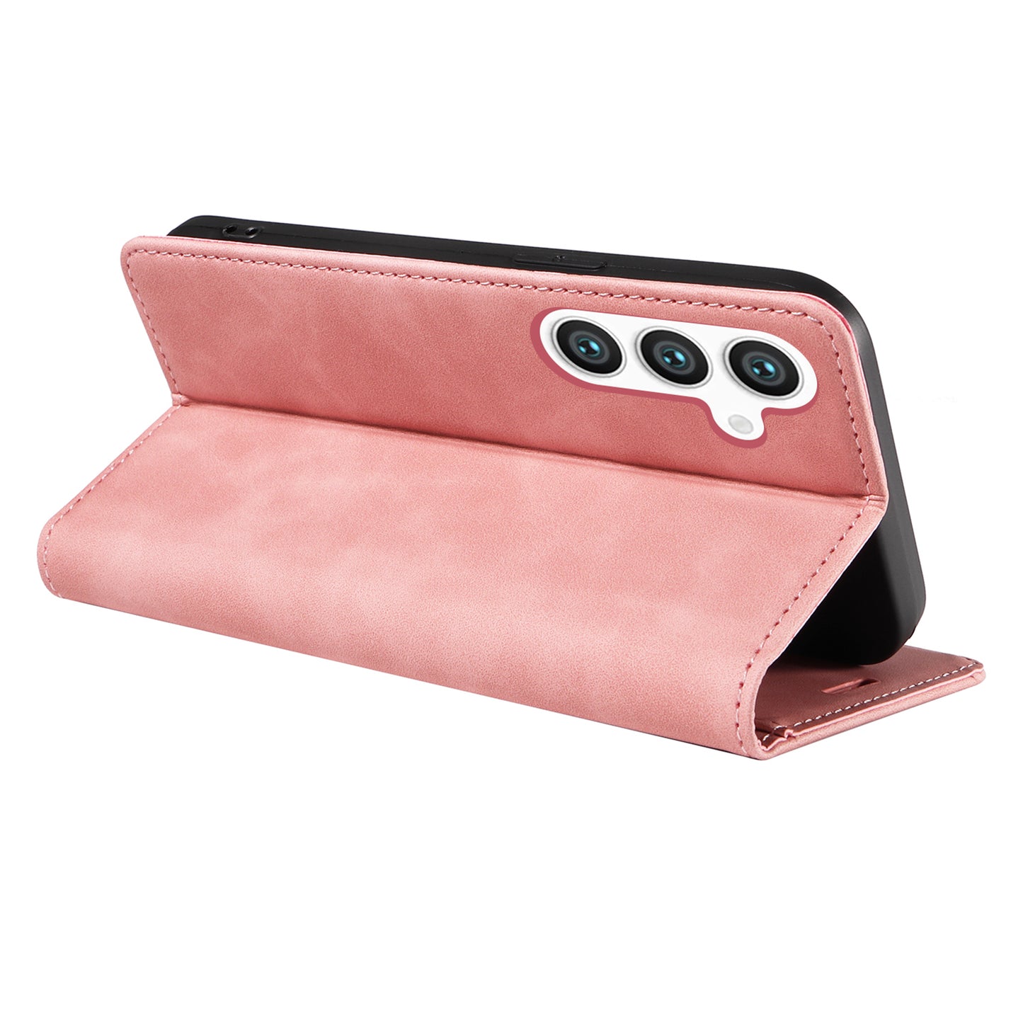 BETOPNICE 003 for Samsung Galaxy S24+ Case RFID Blocking Stand Leather Phone Cover - Pink