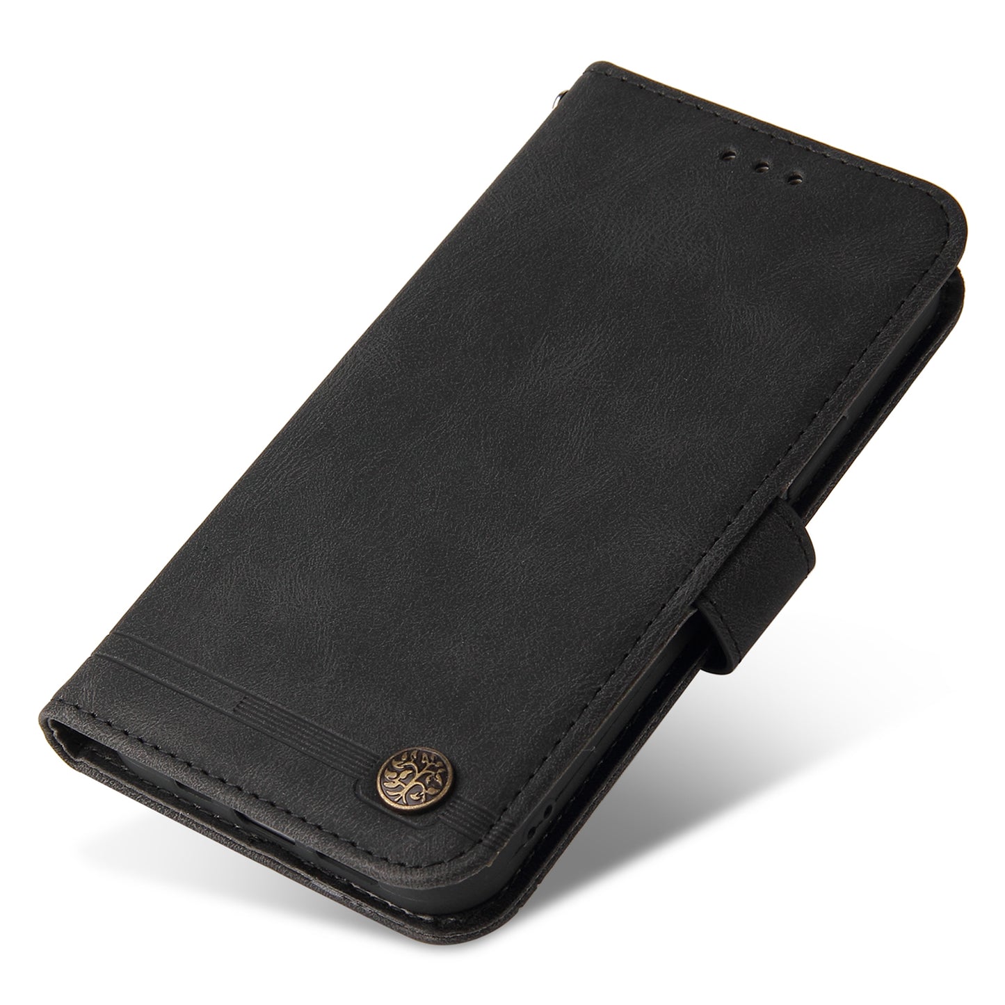 For Samsung Galaxy S24 Case Wallet Stand Skin-touch Leather Phone Cover - Black