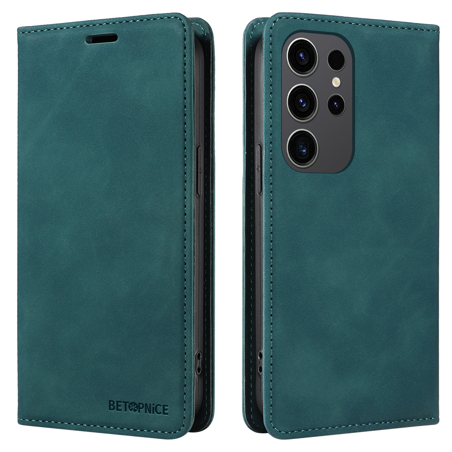 BETOPNICE 003 for Samsung Galaxy S24 Ultra Case Flip Wallet RFID Blocking Phone Cover - Green