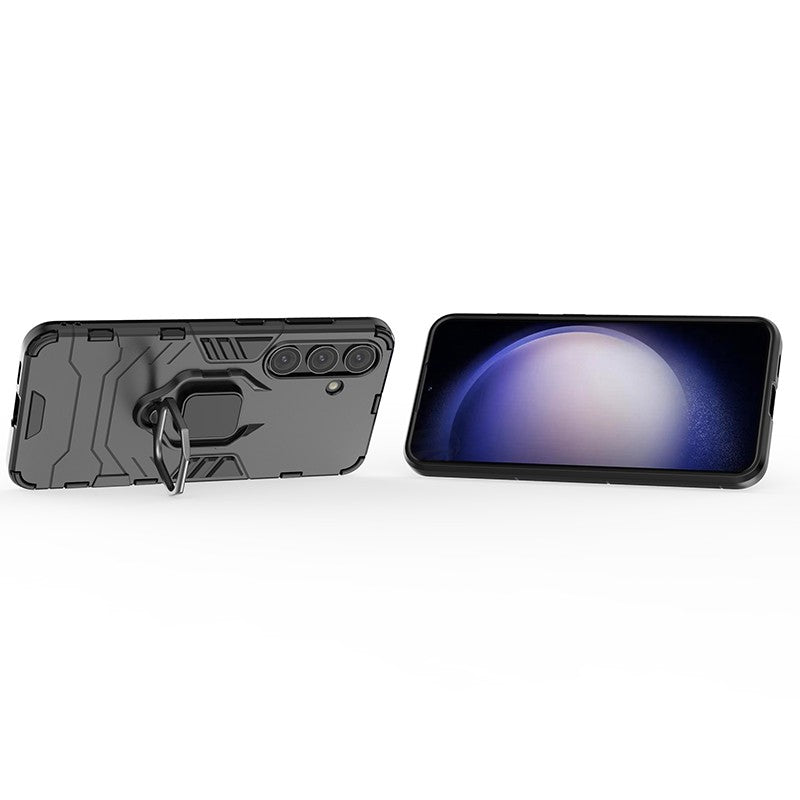 For Samsung Galaxy S24 Case Ring Kickstand Anti-drop Phone Cover - Black