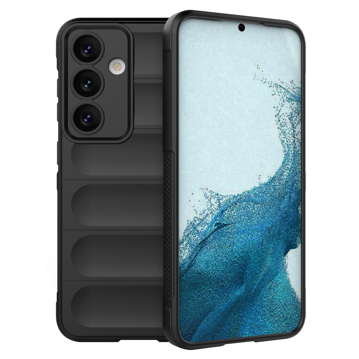 For Samsung Galaxy S24 Case Rugged Soft TPU Mobile Phone Cover - Black