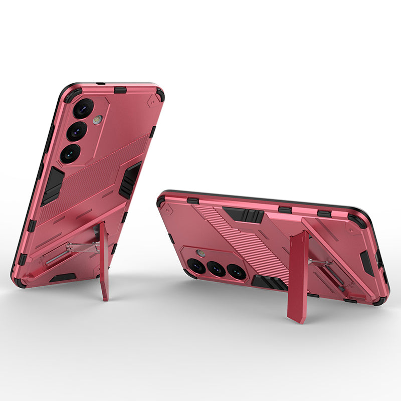 For Samsung Galaxy S24+ Case PC+TPU Phone Cover with Kickstand - Rose