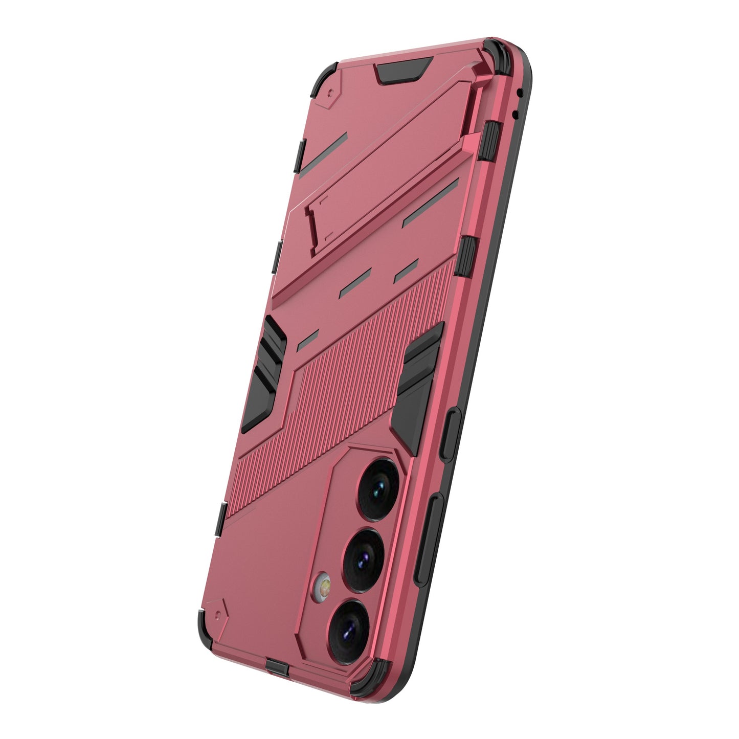 For Samsung Galaxy S24+ Case PC+TPU Phone Cover with Kickstand - Rose