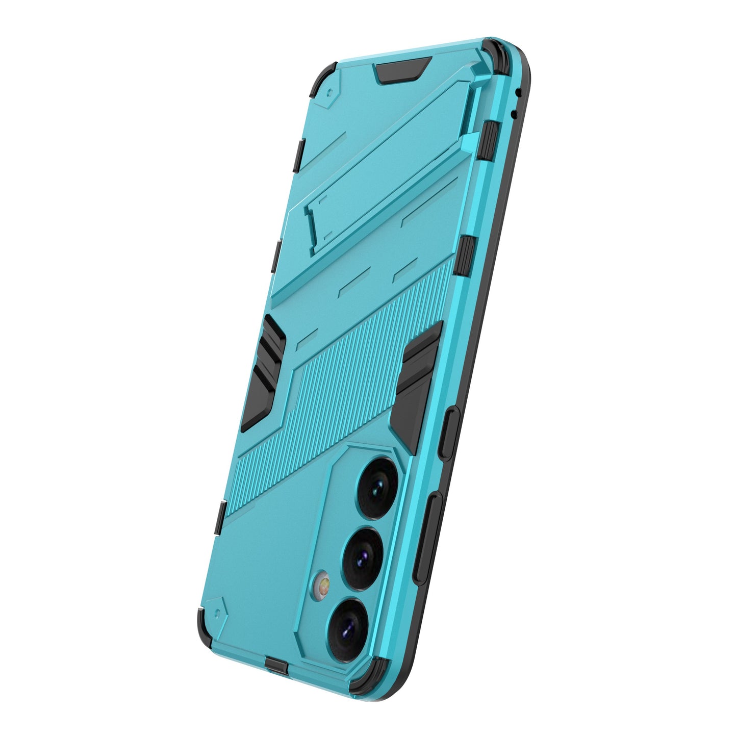 For Samsung Galaxy S24+ Case PC+TPU Phone Cover with Kickstand - Baby Blue