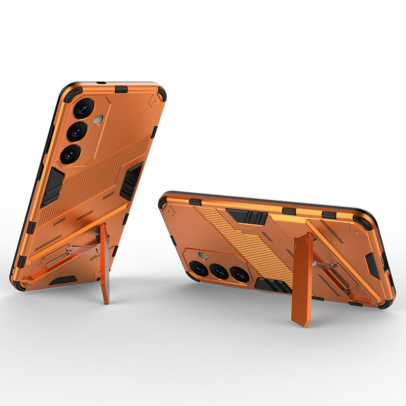 For Samsung Galaxy S24+ Case PC+TPU Phone Cover with Kickstand - Orange