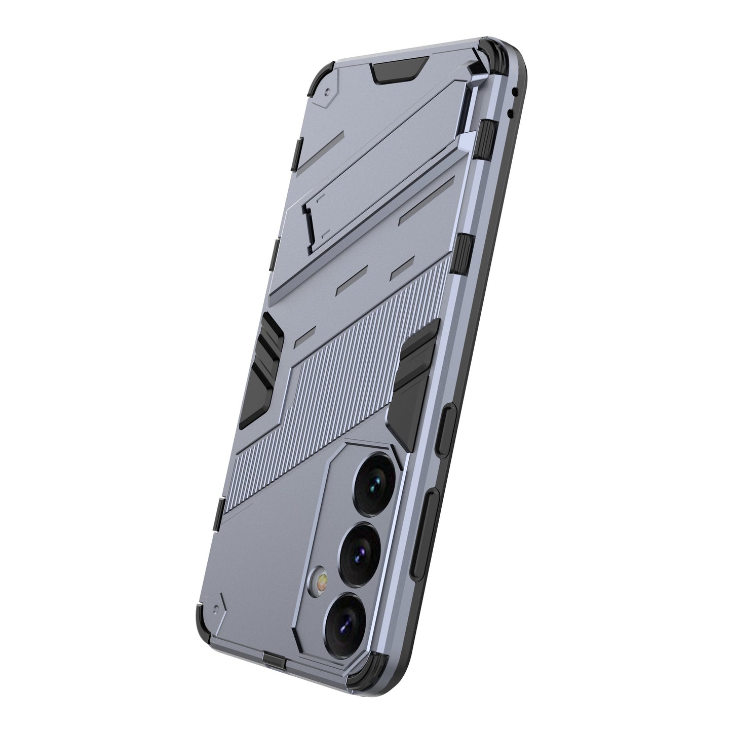 For Samsung Galaxy S24+ Case PC+TPU Phone Cover with Kickstand - Dark Blue