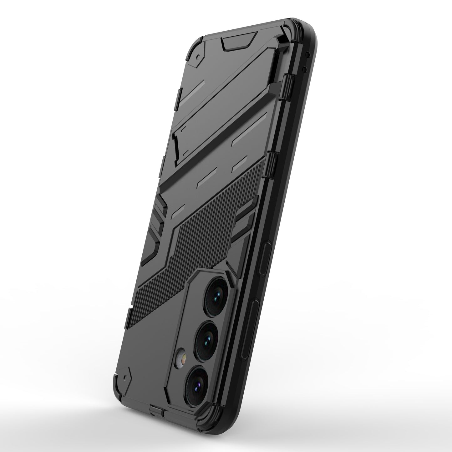 For Samsung Galaxy S24 Case PC+TPU Kickstand Phone Cover - Black