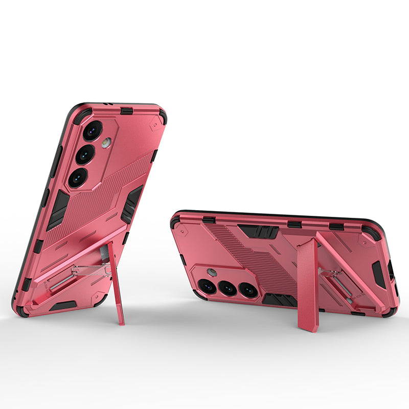 For Samsung Galaxy S24 Case PC+TPU Kickstand Phone Cover - Rose