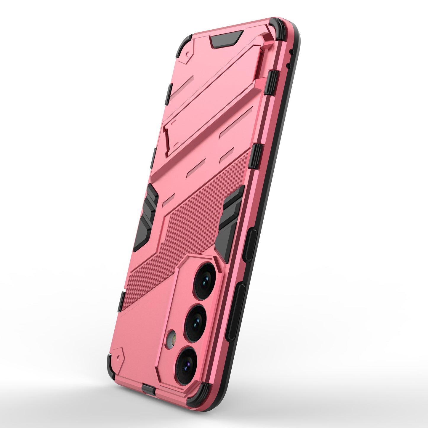 For Samsung Galaxy S24 Case PC+TPU Kickstand Phone Cover - Rose