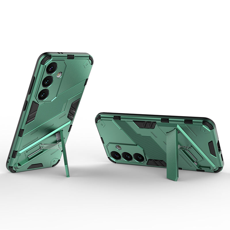 For Samsung Galaxy S24 Case PC+TPU Kickstand Phone Cover - Green