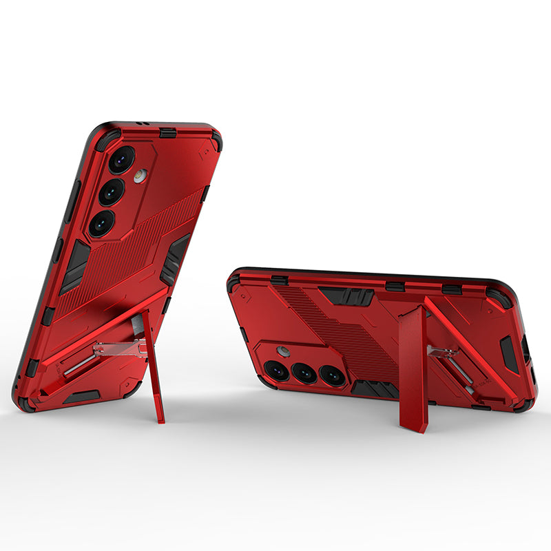For Samsung Galaxy S24 Case PC+TPU Kickstand Phone Cover - Red