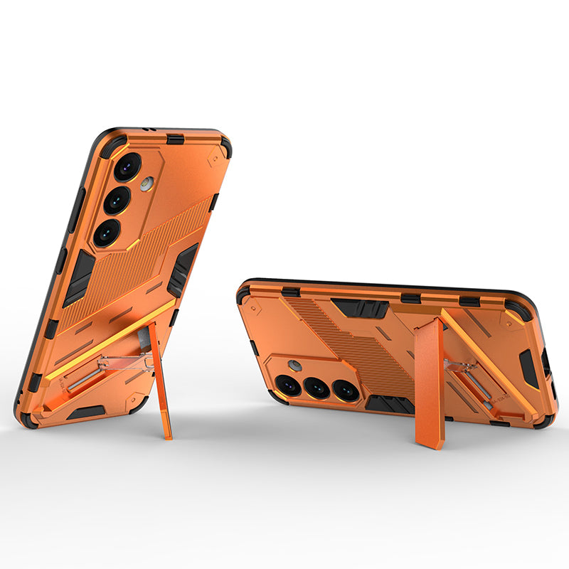 For Samsung Galaxy S24 Case PC+TPU Kickstand Phone Cover - Orange