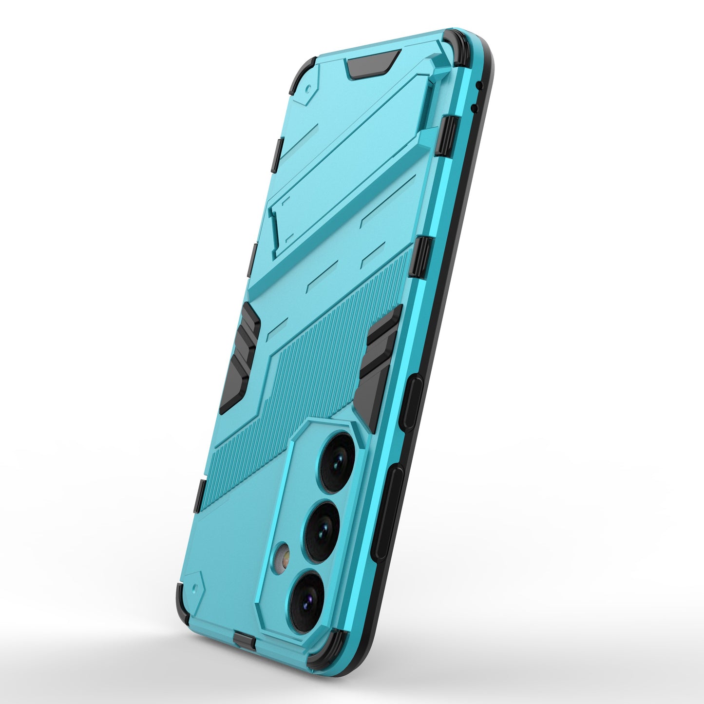 For Samsung Galaxy S24 Case PC+TPU Kickstand Phone Cover - Baby Blue