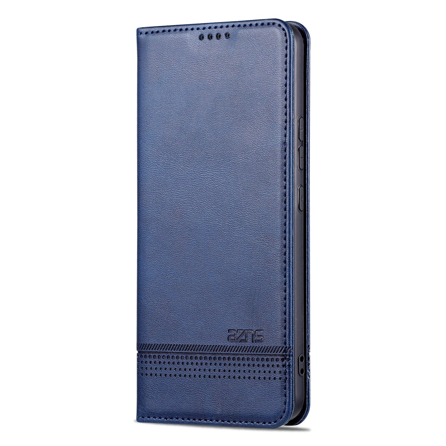 AZNS For Xiaomi Redmi Note 13 Pro+ 5G Case Cowhide Texture Leather Wallet Cover - Blue