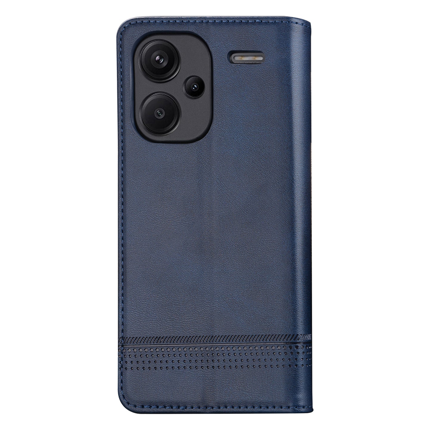 AZNS For Xiaomi Redmi Note 13 Pro+ 5G Case Cowhide Texture Leather Wallet Cover - Blue