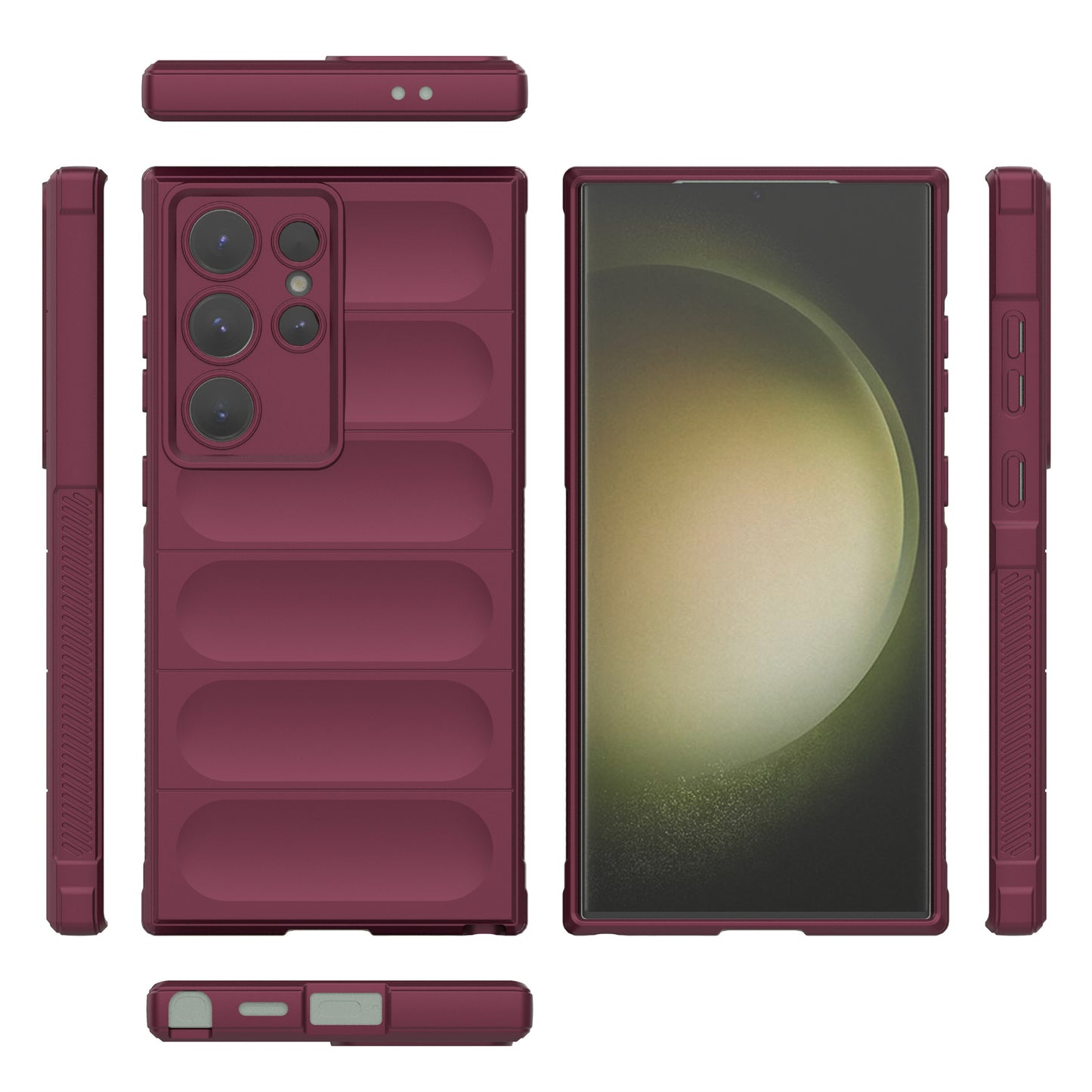 For Samsung Galaxy S24 Ultra Case Drop-proof Phone TPU Cover - Wine Red