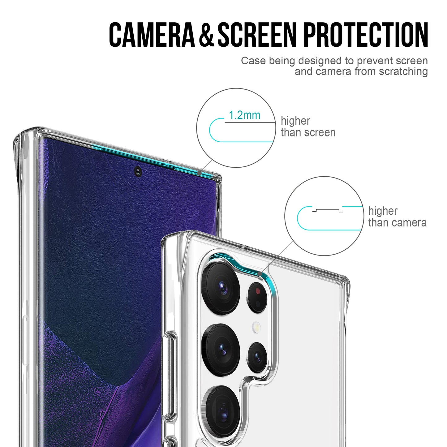 For Samsung Galaxy S24 Ultra Case Military Grade Drop Protection TPU+PC Clear Phone Cover