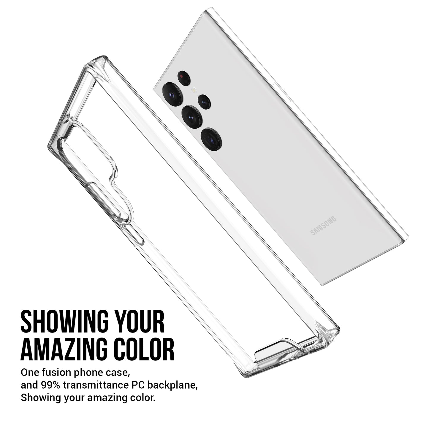 For Samsung Galaxy S24 Ultra Case Military Grade Drop Protection TPU+PC Clear Phone Cover