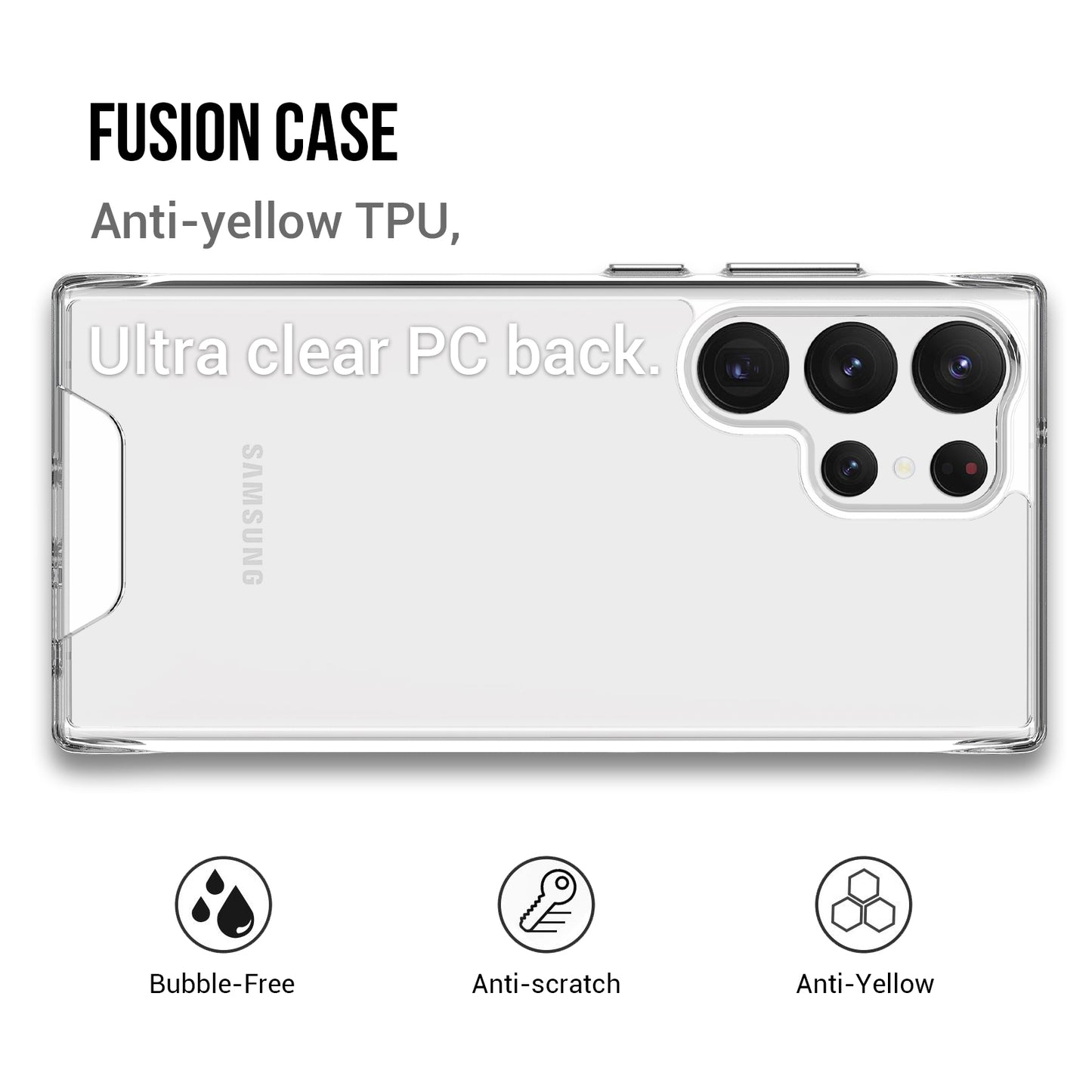For Samsung Galaxy S24 Ultra Case Military Grade Drop Protection TPU+PC Clear Phone Cover