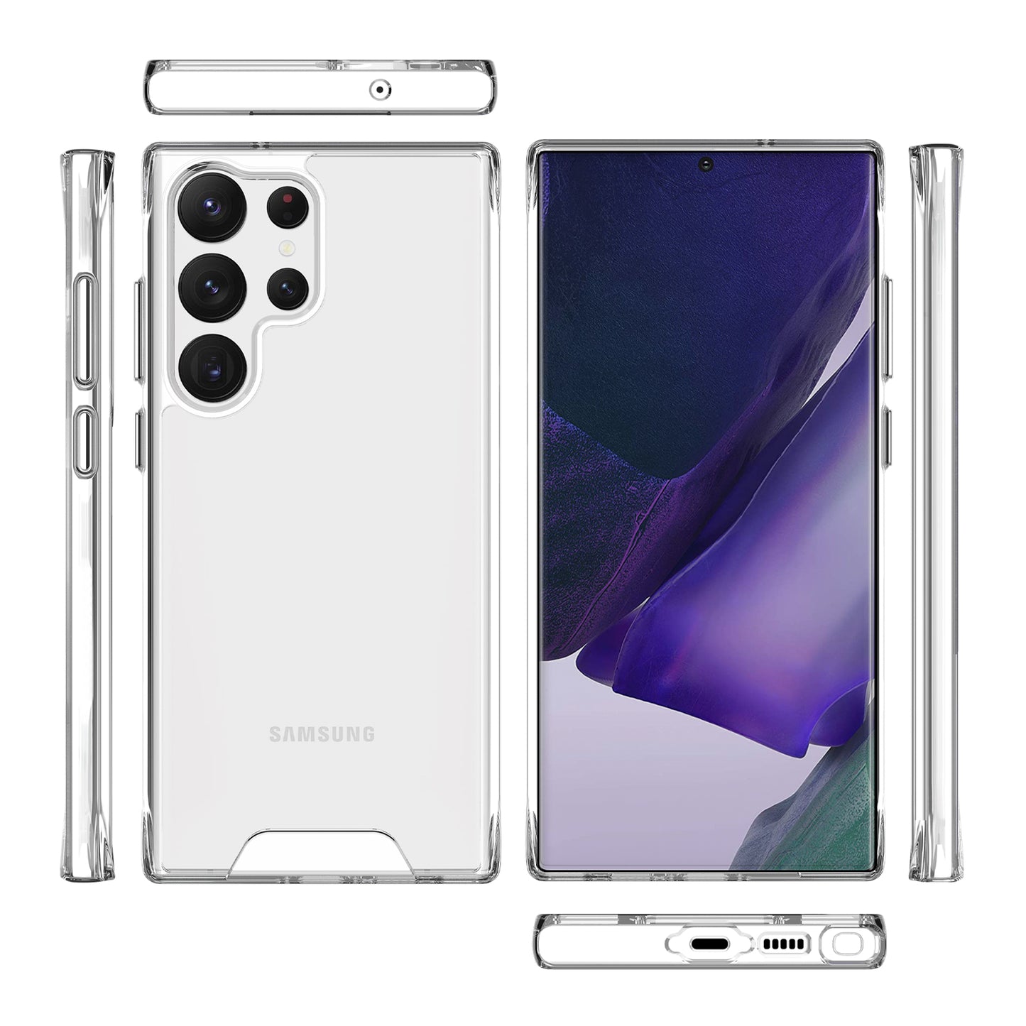 For Samsung Galaxy S24 Ultra Case Military Grade Drop Protection TPU+PC Clear Phone Cover
