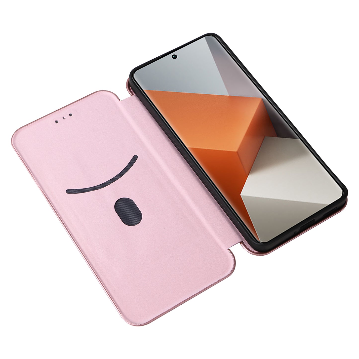 For Xiaomi Redmi Note 13 Pro+ 5G Case Stand Phone Leather Cover with Card Holder - Rose Gold