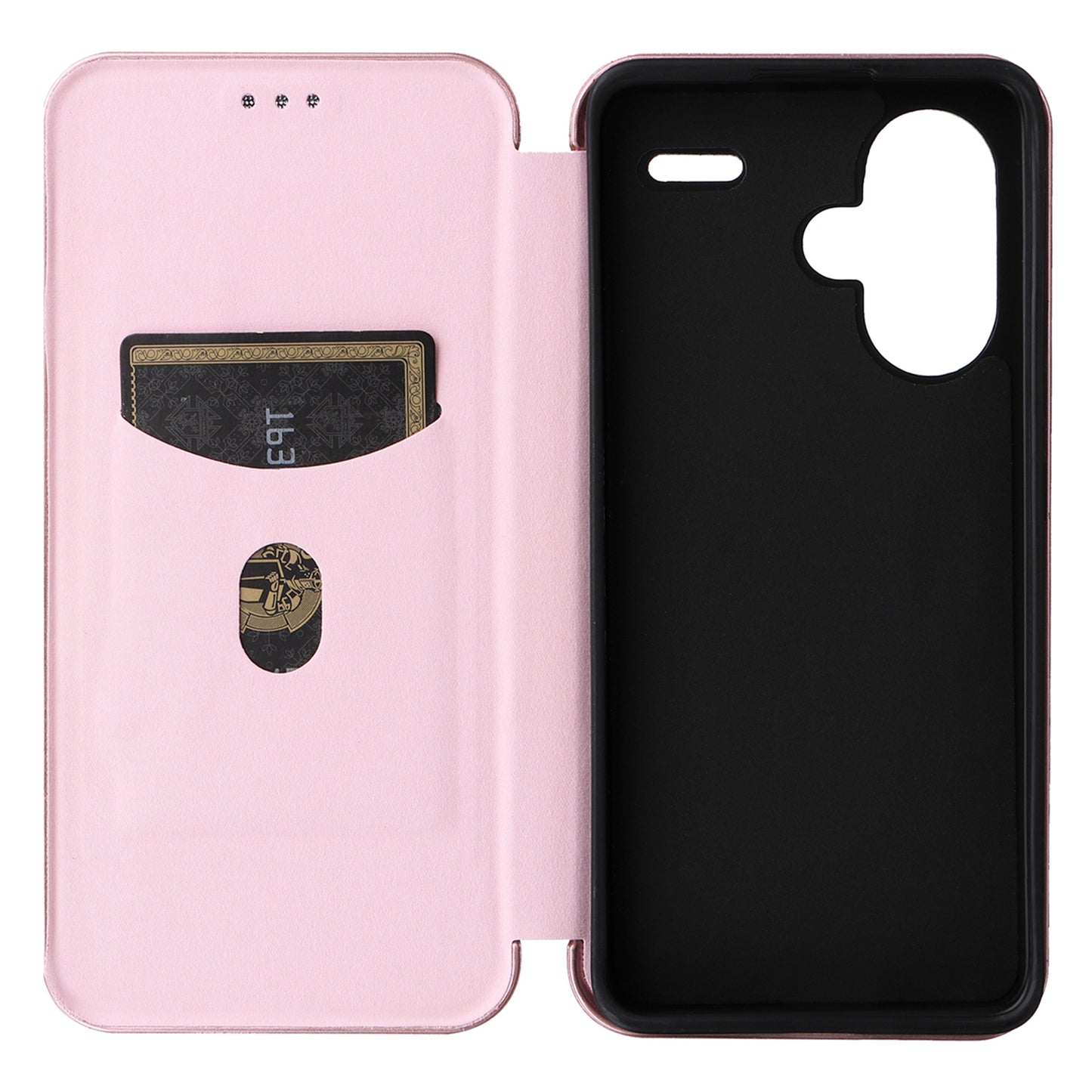 For Xiaomi Redmi Note 13 Pro+ 5G Case Stand Phone Leather Cover with Card Holder - Rose Gold