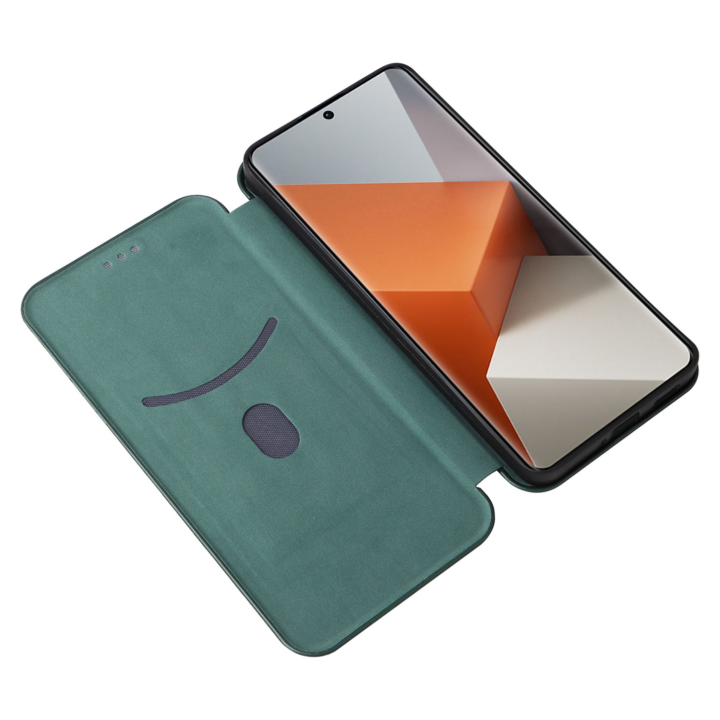 For Xiaomi Redmi Note 13 Pro+ 5G Case Stand Phone Leather Cover with Card Holder - Green