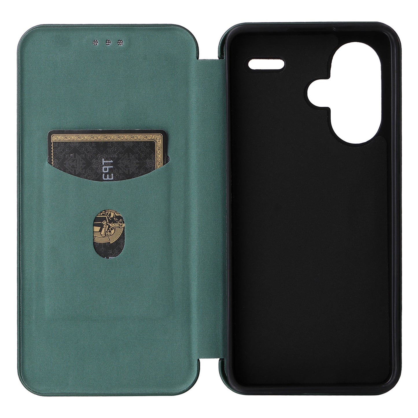 For Xiaomi Redmi Note 13 Pro+ 5G Case Stand Phone Leather Cover with Card Holder - Green