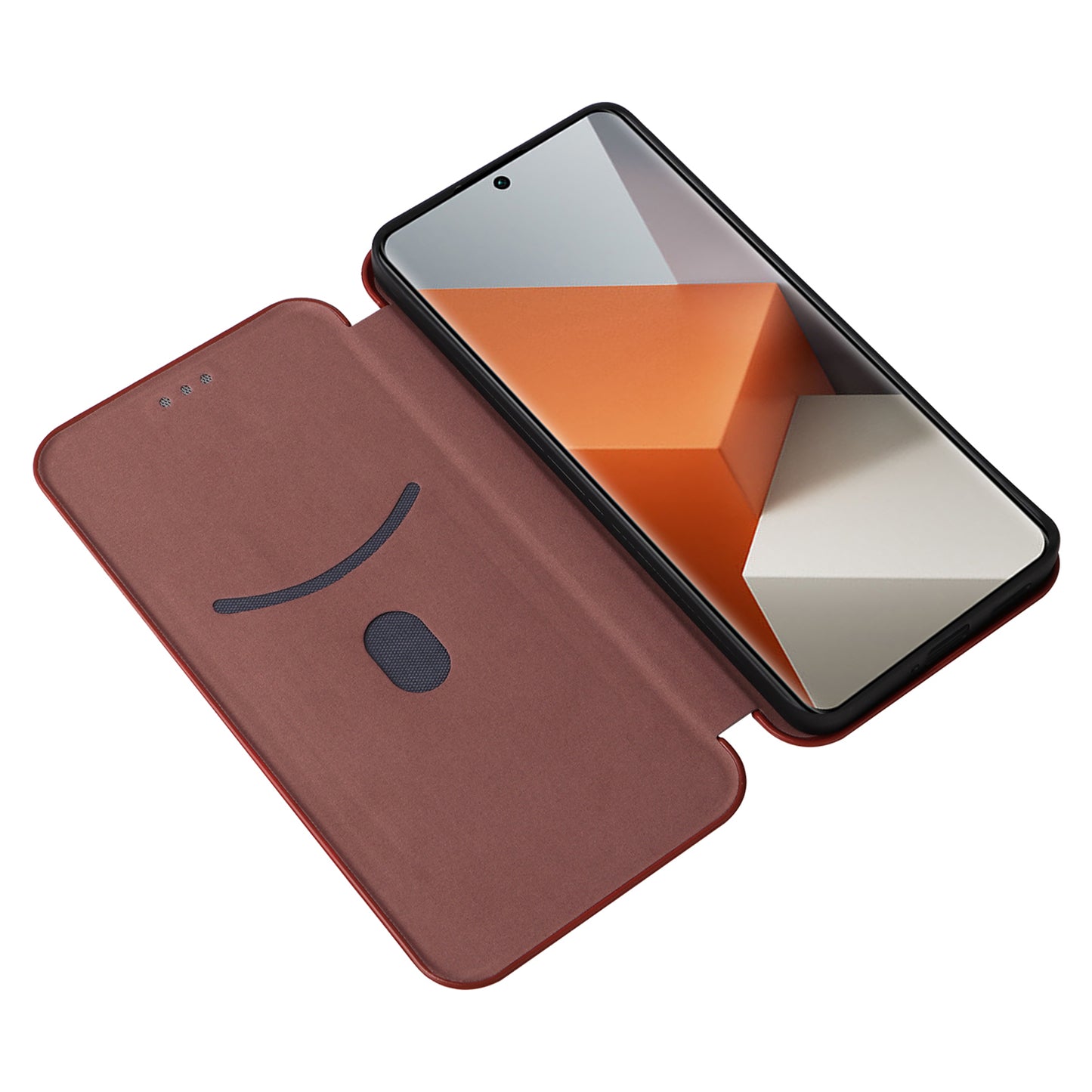 For Xiaomi Redmi Note 13 Pro+ 5G Case Stand Phone Leather Cover with Card Holder - Brown