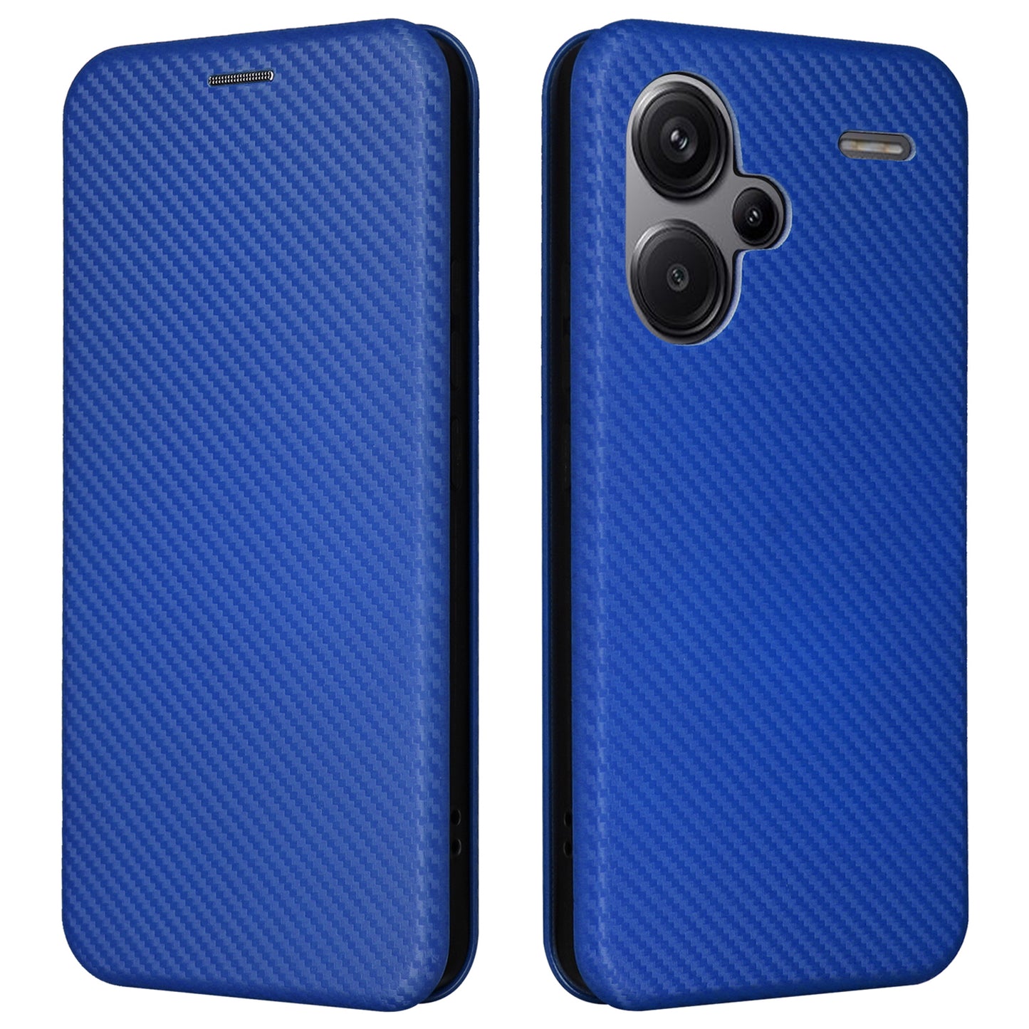 For Xiaomi Redmi Note 13 Pro+ 5G Case Stand Phone Leather Cover with Card Holder - Blue