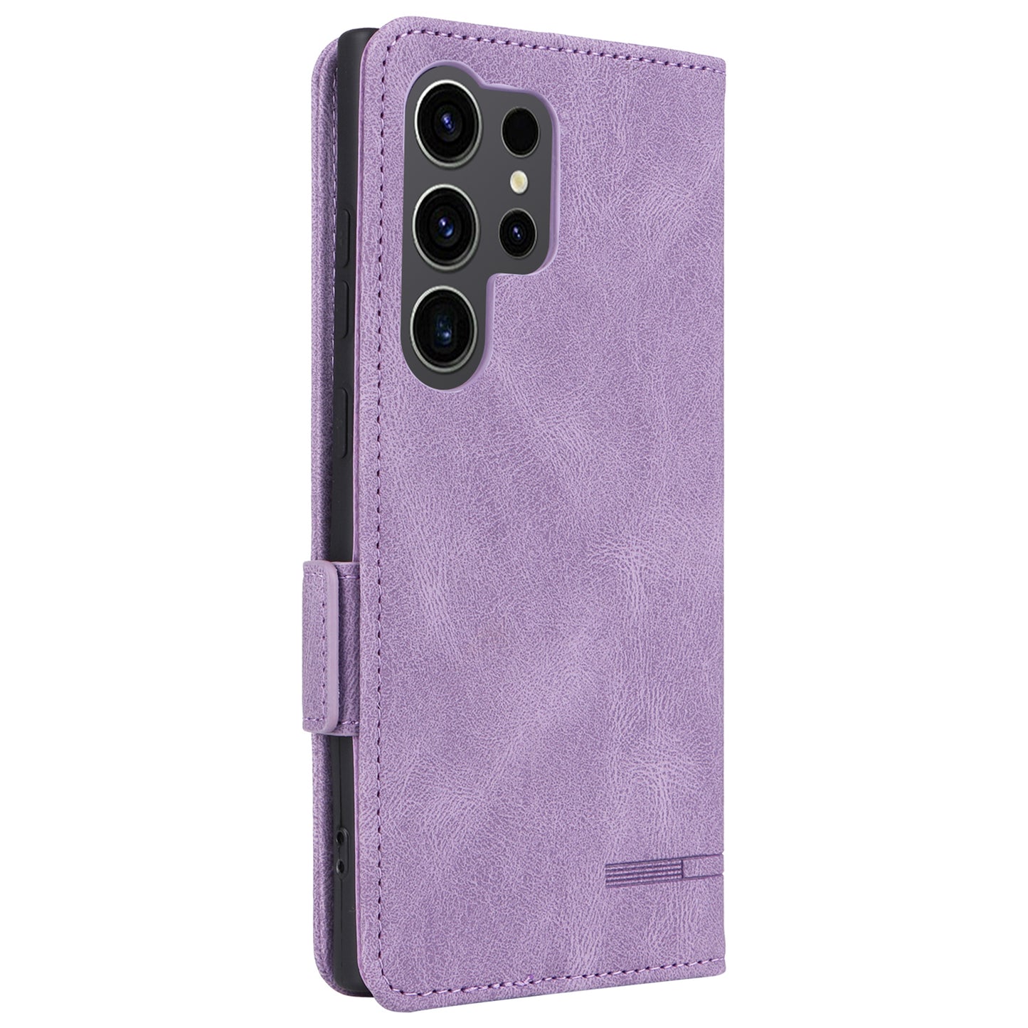 For Samsung Galaxy S24 Ultra Case Hardware Decor Anti-scratch PU Leather Phone Cover - Purple