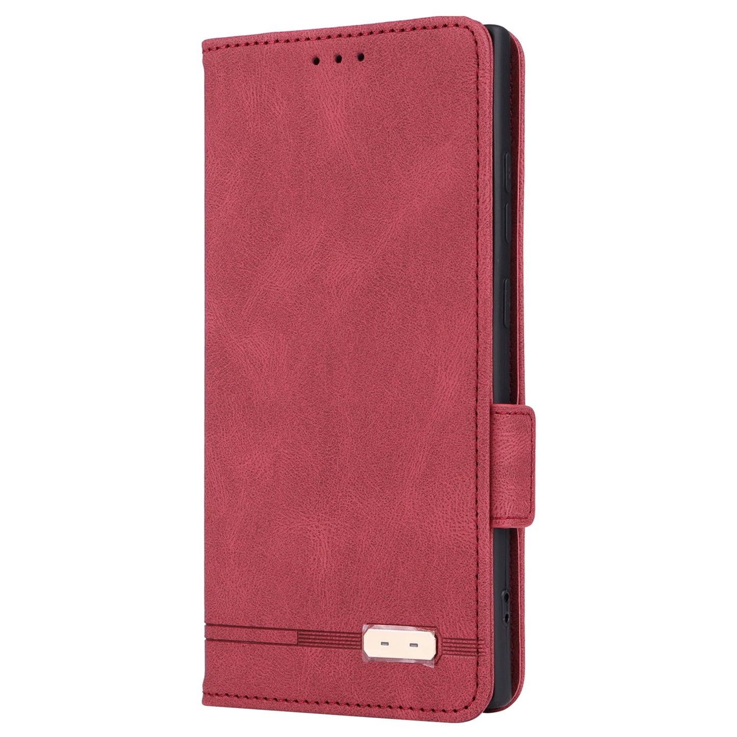 For Samsung Galaxy S24 Ultra Case Hardware Decor Anti-scratch PU Leather Phone Cover - Rose