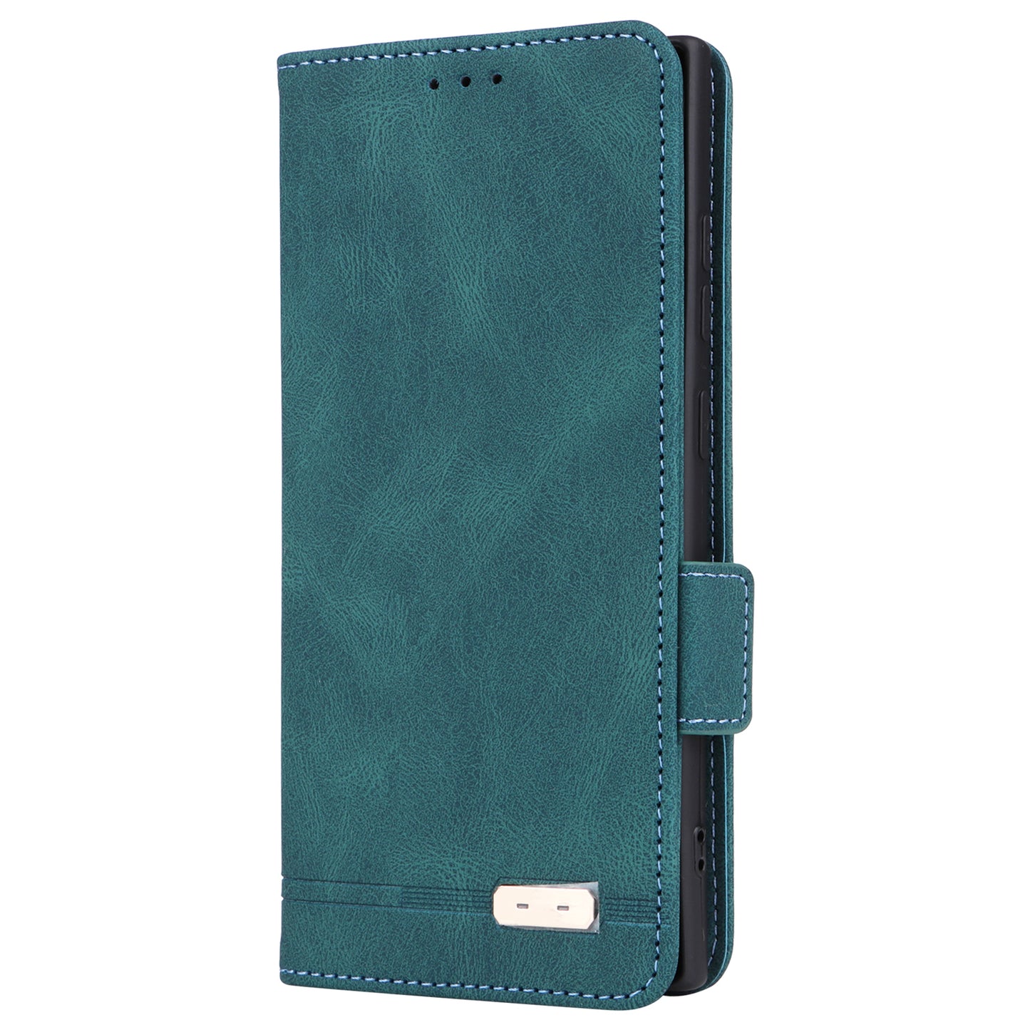 For Samsung Galaxy S24 Ultra Case Hardware Decor Anti-scratch PU Leather Phone Cover - Blue