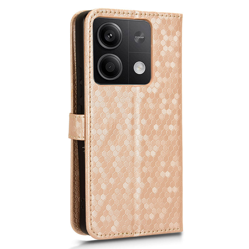For Xiaomi Redmi Note 13 5G / 13 5G (China) Case Anti-scratch PU Leather Imprinted Wallet Cell Phone Protector - Rose Gold