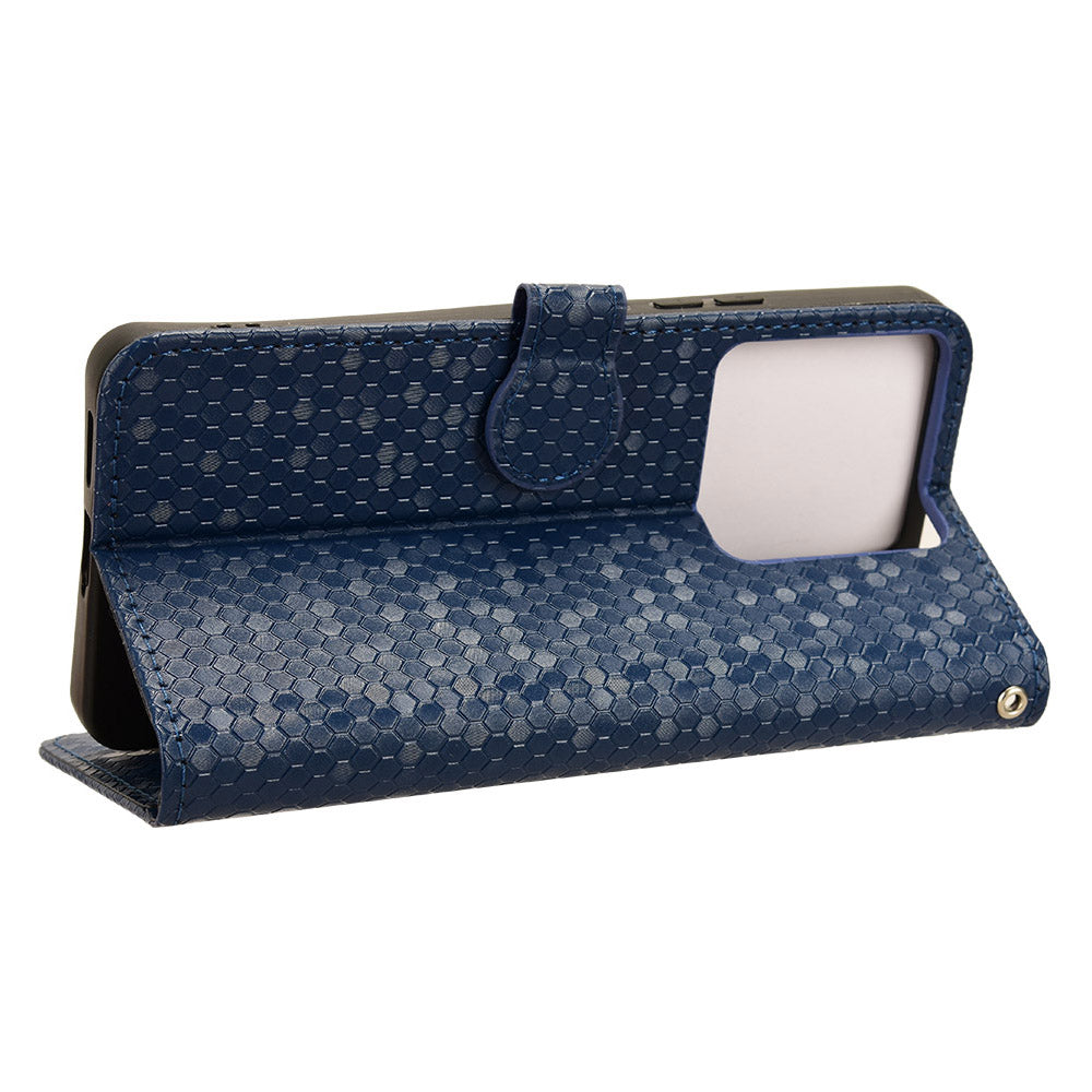 For Xiaomi Redmi Note 13 5G / 13 5G (China) Case Anti-scratch PU Leather Imprinted Wallet Cell Phone Protector - Dark Blue