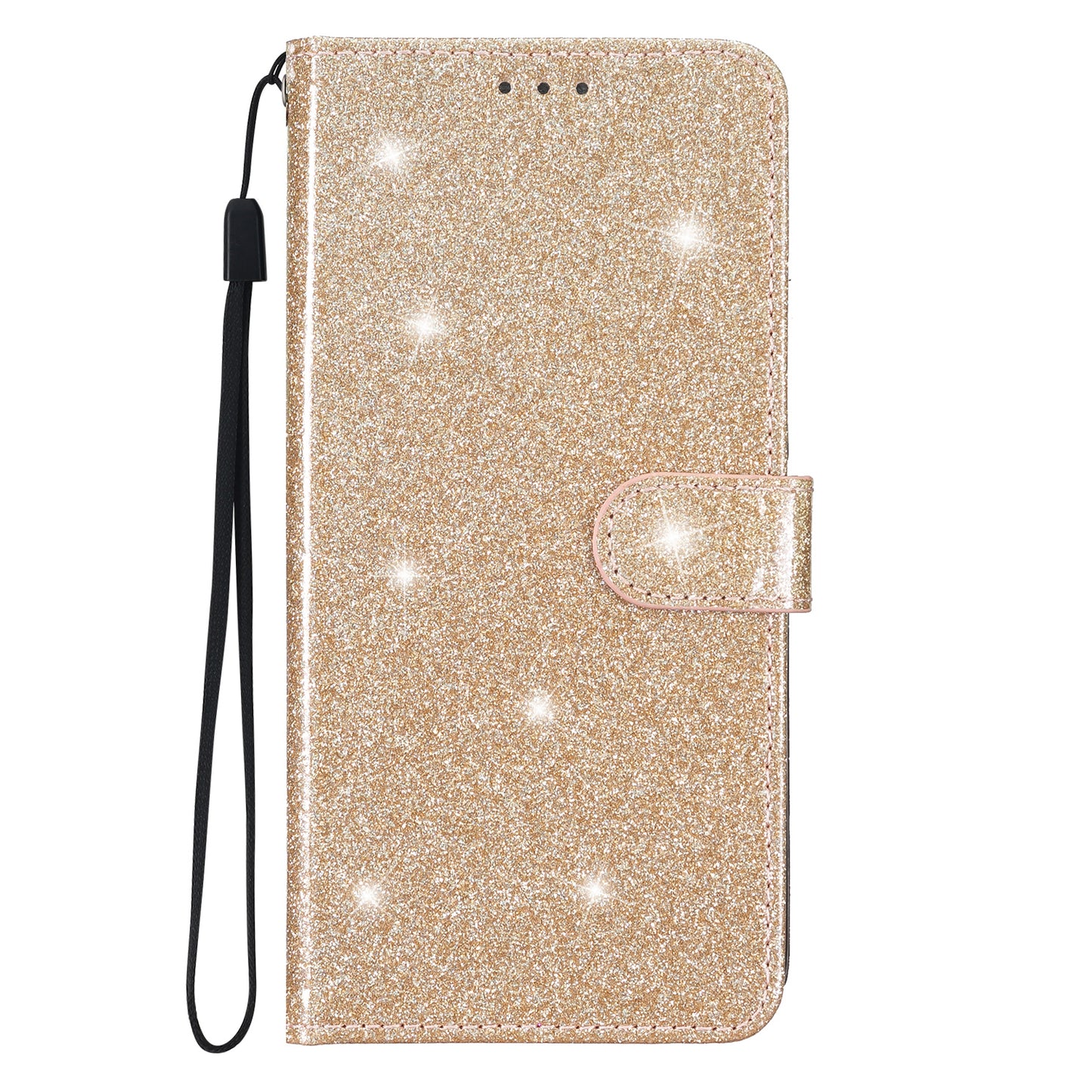 For Samsung Galaxy S24 Ultra Case PU Leather Wallet Glitter Phone Cover - Gold