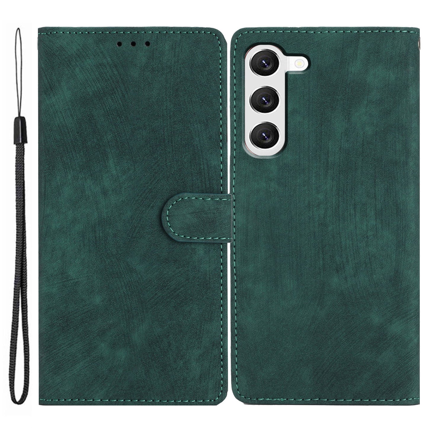 For Samsung Galaxy S24 Case Leather Wallet Stand Phone Cover - Green