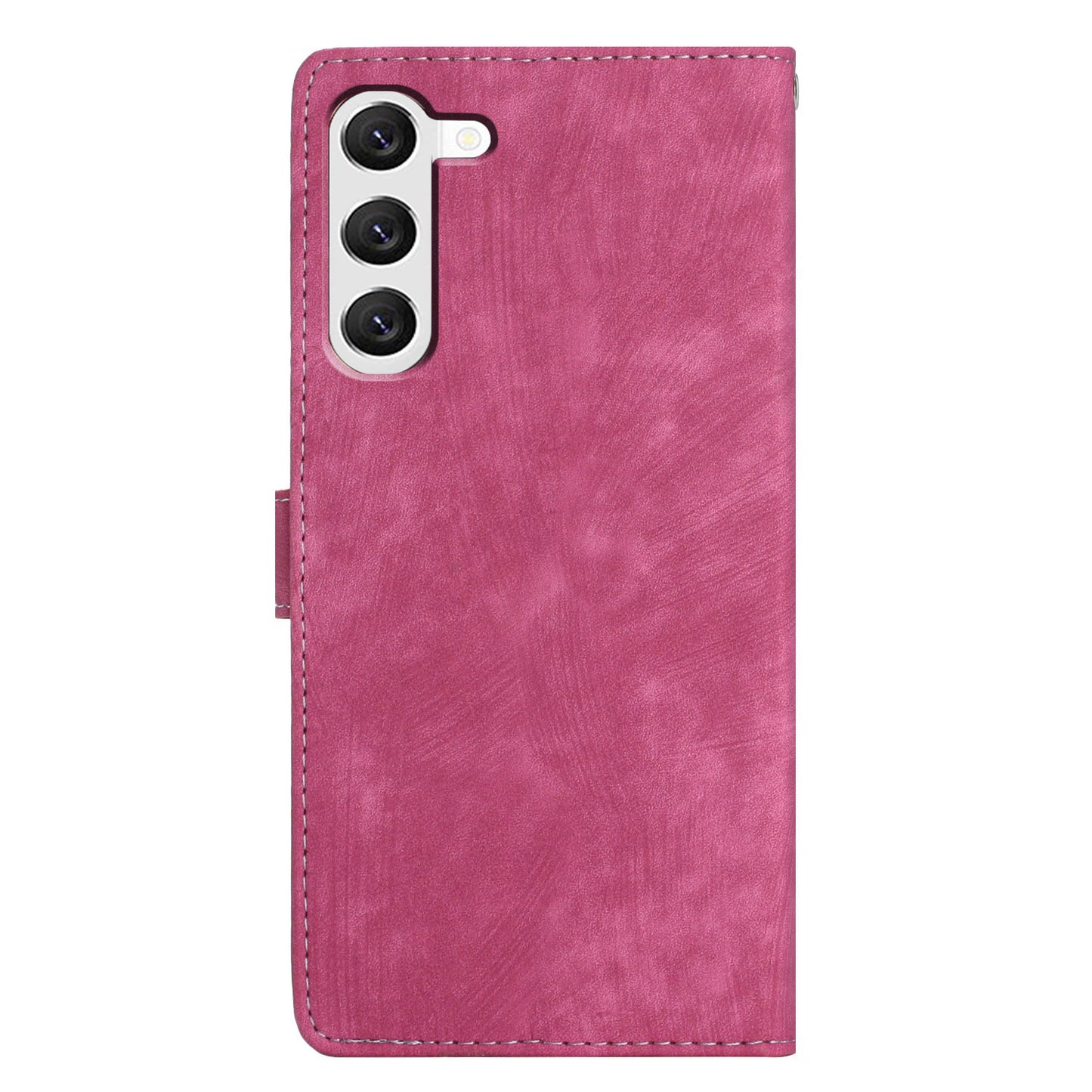 For Samsung Galaxy S24 Case Leather Wallet Stand Phone Cover - Rose