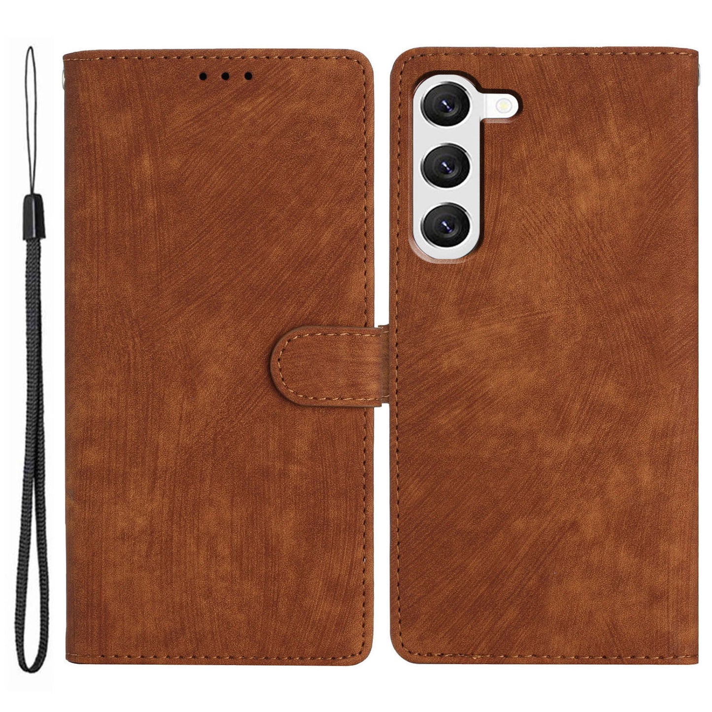 For Samsung Galaxy S24 Case Leather Wallet Stand Phone Cover - Brown