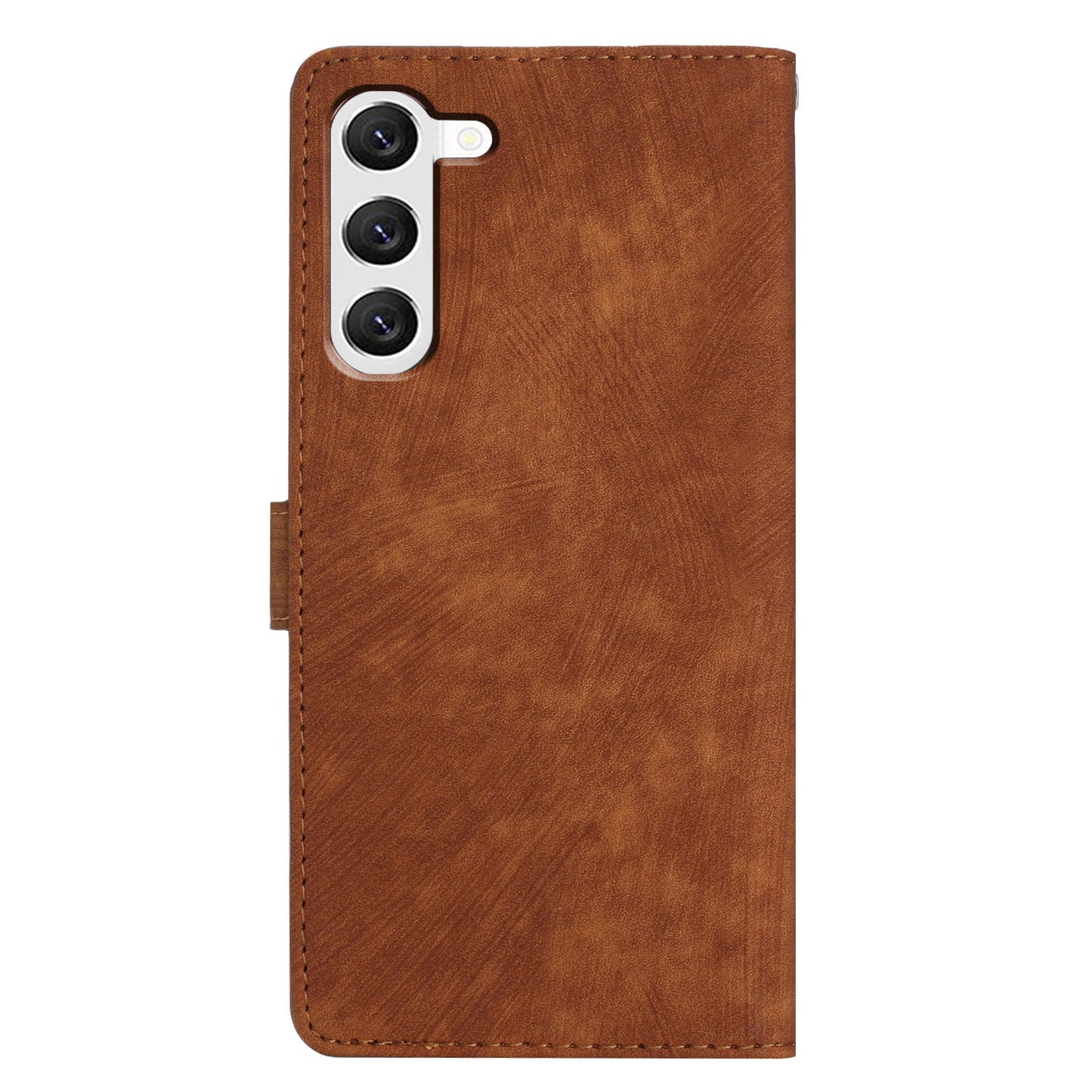 For Samsung Galaxy S24 Case Leather Wallet Stand Phone Cover - Brown