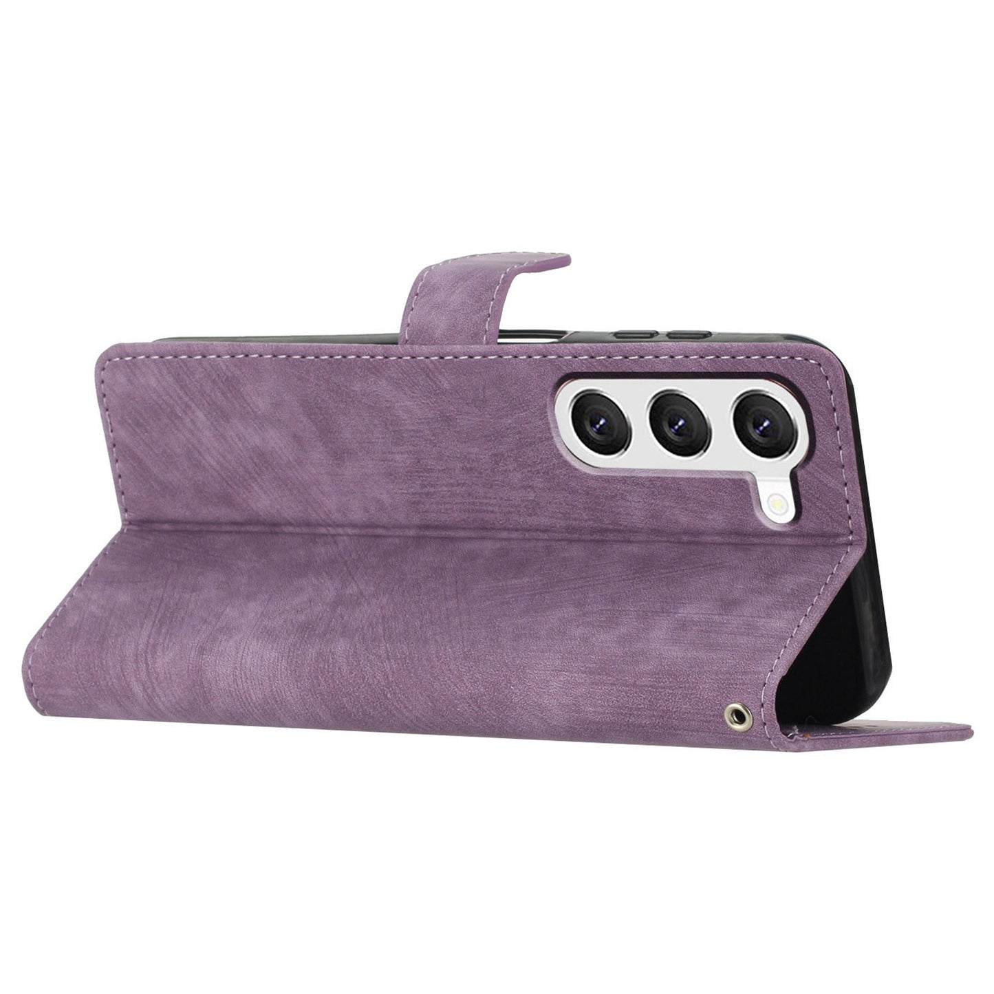 For Samsung Galaxy S24 Case Leather Wallet Stand Phone Cover - Purple