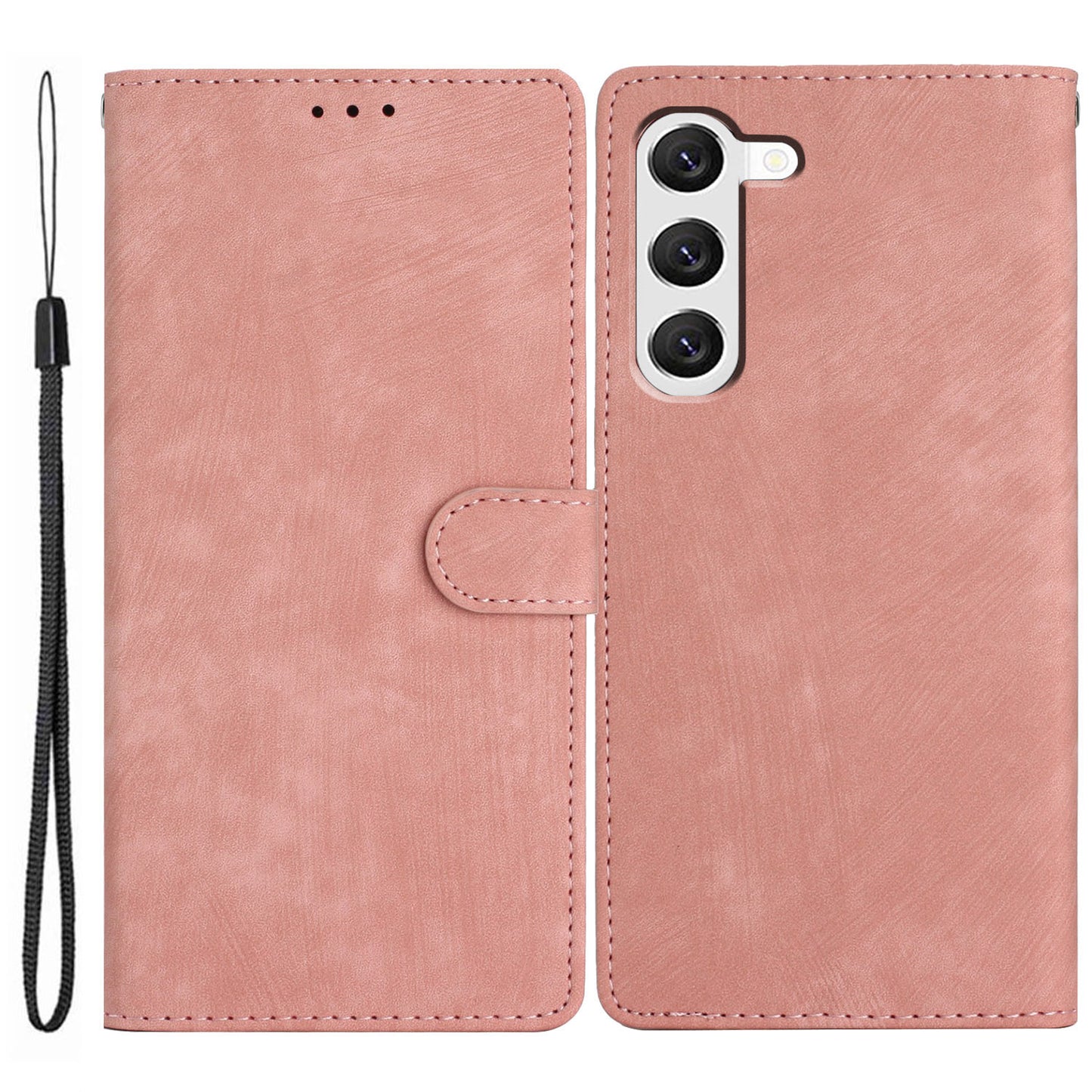 For Samsung Galaxy S24 Case Leather Wallet Stand Phone Cover - Rose Gold