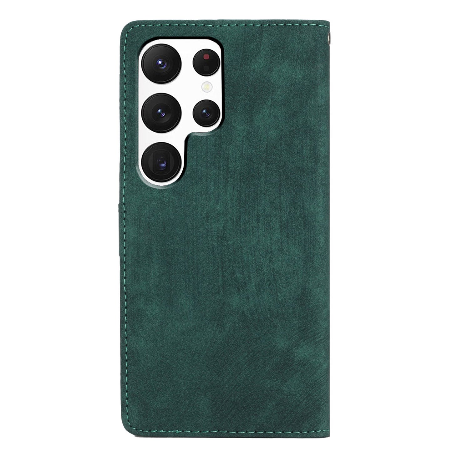For Samsung Galaxy S24 Ultra Case Skin-touch Wallet Leather Phone Cover - Green