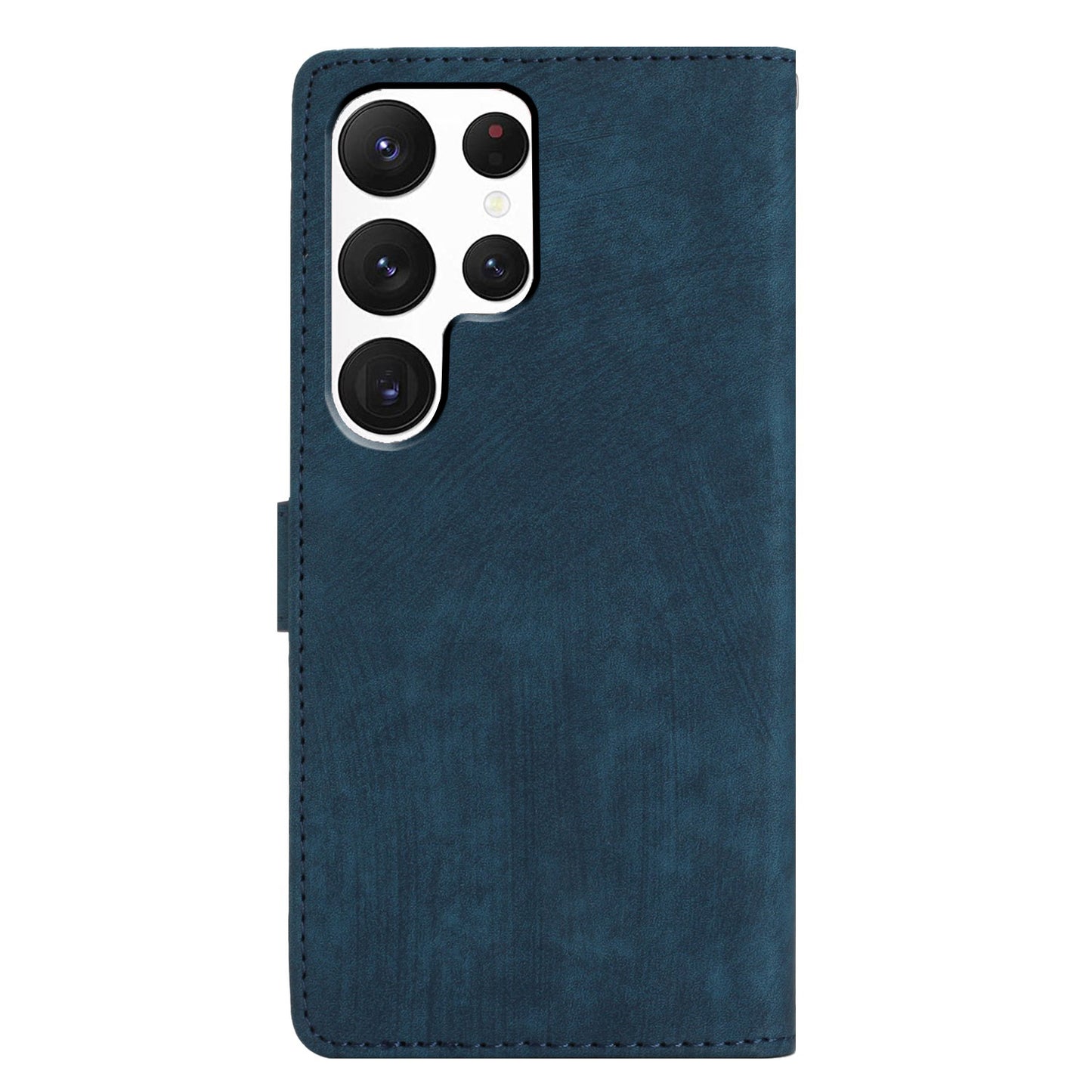 For Samsung Galaxy S24 Ultra Case Skin-touch Wallet Leather Phone Cover - Blue