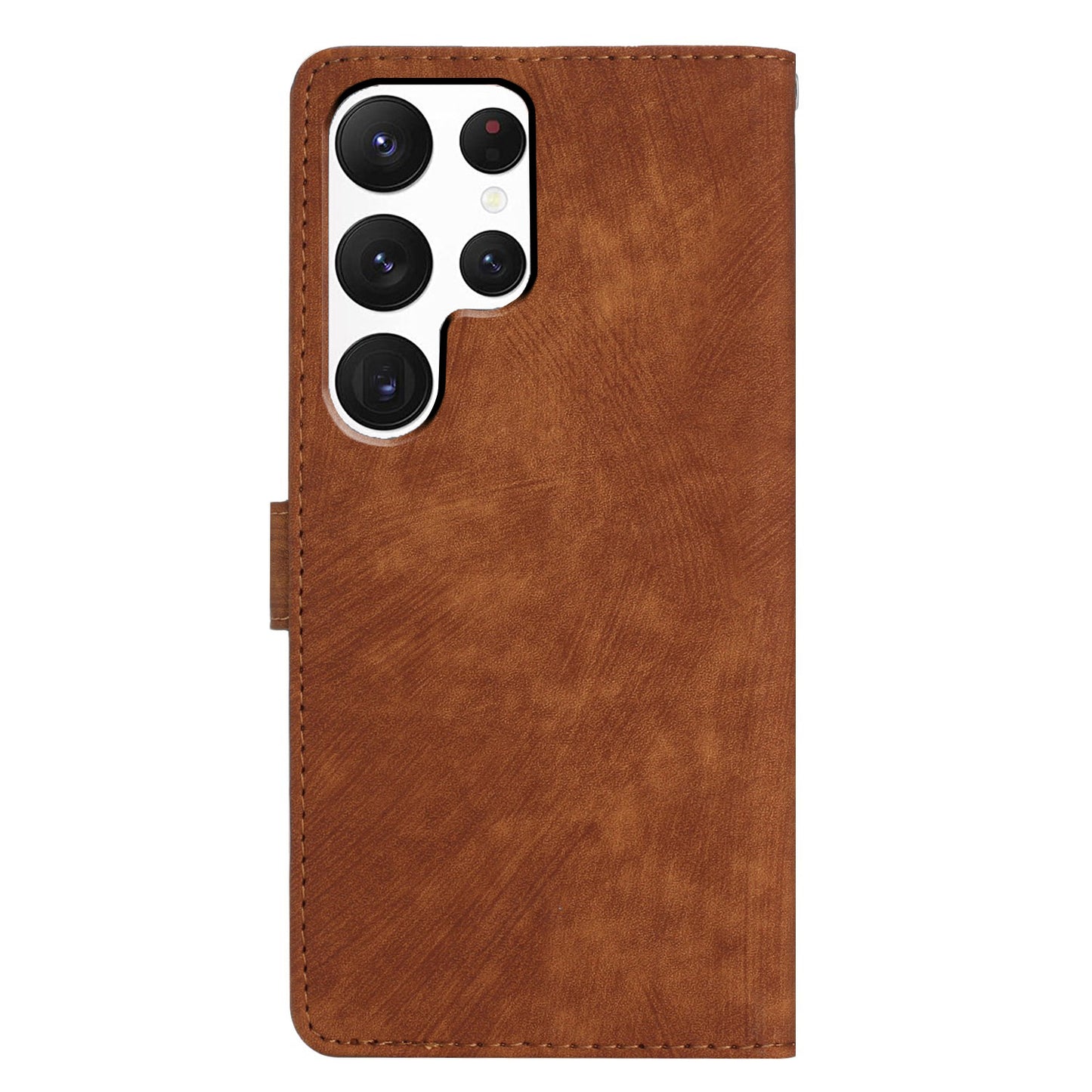 For Samsung Galaxy S24 Ultra Case Skin-touch Wallet Leather Phone Cover - Brown