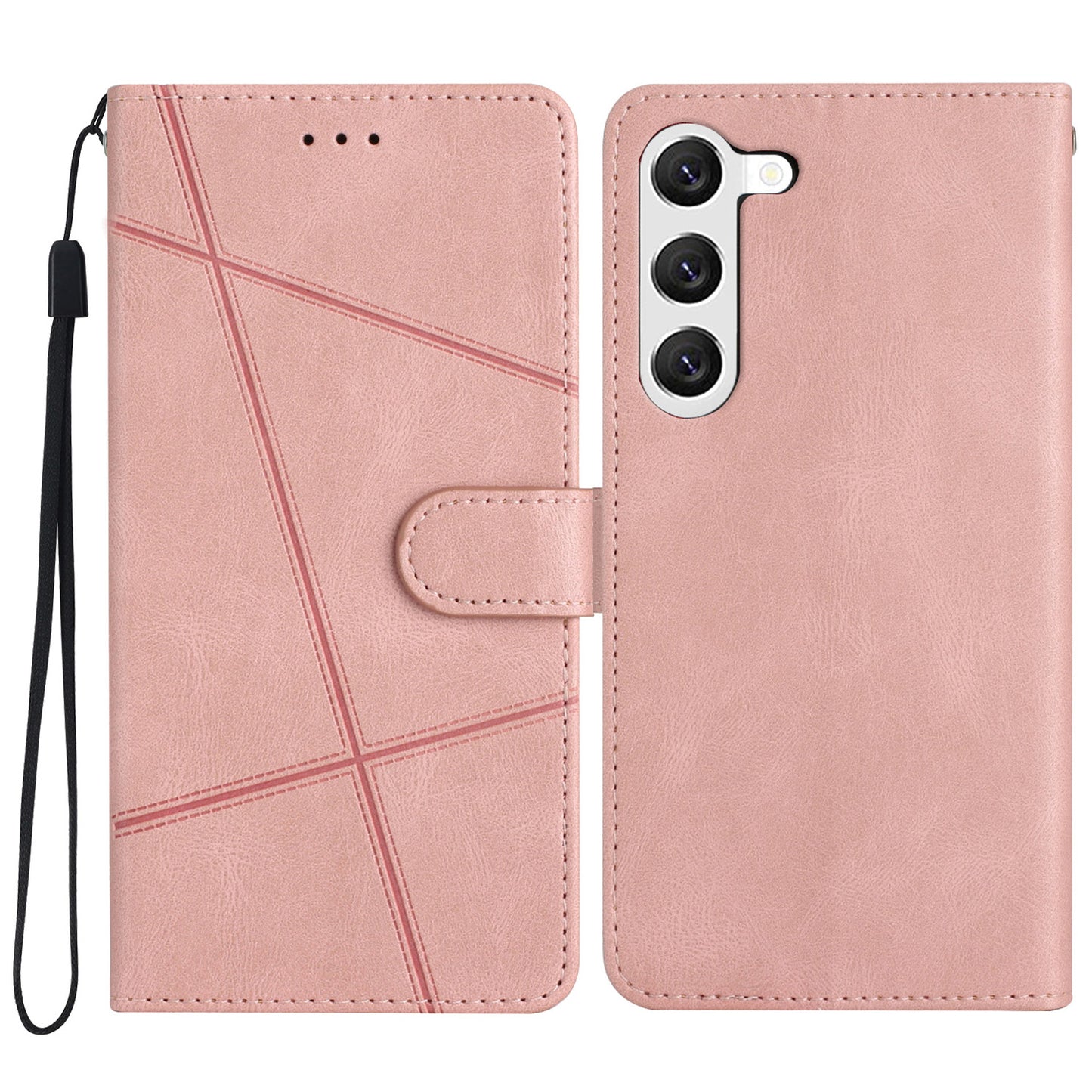 For Samsung Galaxy S24+ Case Magnetic Clasp Wallet Leather Cover - Rose Gold