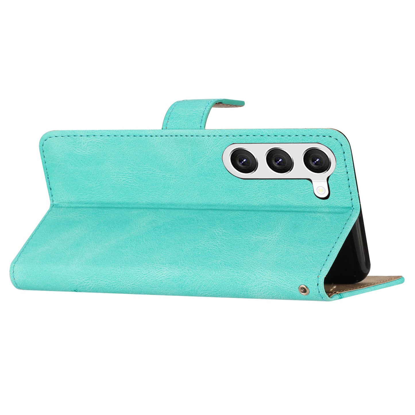 For Samsung Galaxy S24 Case PU Leather Wallet Imprinted Phone Cover - Green